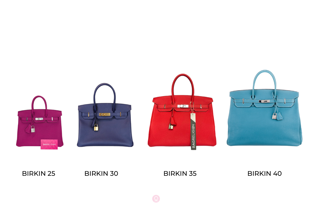 Hermes Birkin 25, 30, 35, and 40 size comparison