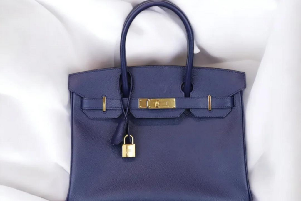 Hermes Birkin Bag Togo Leather Palladium Hardware In Navy Blue