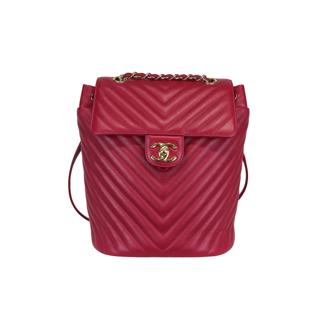 Urban Spirit Backpack Small Calfskin Quilted Red GHW