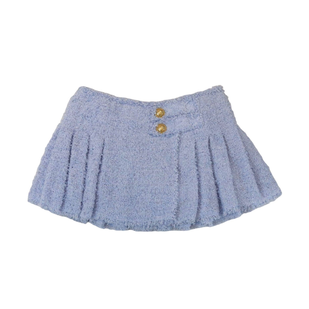 Tweed Mini Skirt Baby Blue Size 38