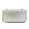 Shiny Calfskin Cuir Triomphe Chain Bag White GHW