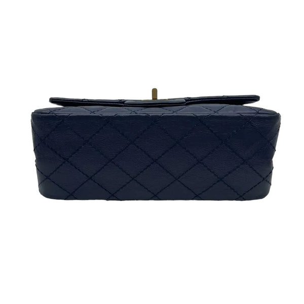 CC CLASSIC FLAP BAG 25 IN NAVY BLUE GRAINED CALFSKIN SILVER HARDWARE main image 0