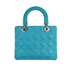 Medium Lady Dior Cannage Aqua Blue SHW