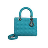 Lady Dior Mini Metallic Calfskin Dew Bleu SHW