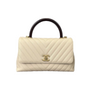 Pearl Drawstring Bucket Mini Calfskin Quilted White GHW