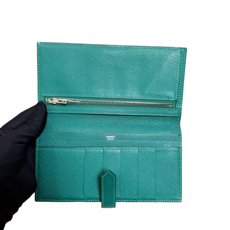 Bearn Gusset Wallet Chevre Mysore Bleu Paon PHW