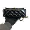 Rectangular Flap Mini Patent Calfskin Quilted Black GHW