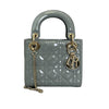 Mini Lady Dior Patent Cannage Stone Grey GHW