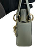 Mini Lady Dior Patent Cannage Stone Grey GHW