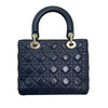 Lady Dior Medium Lambskin Navy Blue GHW