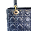 Lady Dior Medium Lambskin Navy Blue GHW