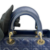 Lady Dior Medium Lambskin Navy Blue GHW