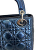 Lady Dior Mini Metallic Calfskin Dew Bleu SHW