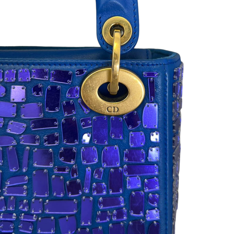 Mosaic of Mirrors Lady Dior Mini Calfskin Blue GHW