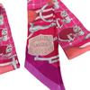 Twilly Set Silk Scarf in Fuschia, Rose Vif and Corail