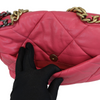 Lambskin Quilted Small 19 Flap Dark Pink