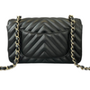 Lambskin Chevron Quilted Mini Flap Black GHW