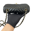 Lambskin Chevron Quilted Mini Flap Black GHW