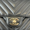 Lambskin Chevron Quilted Mini Flap Black GHW