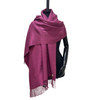 Silk Scarf Cashmere Solid Signature Pattern Purple