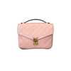 Pink Crinkled Leather and  PVC Vanity Bag