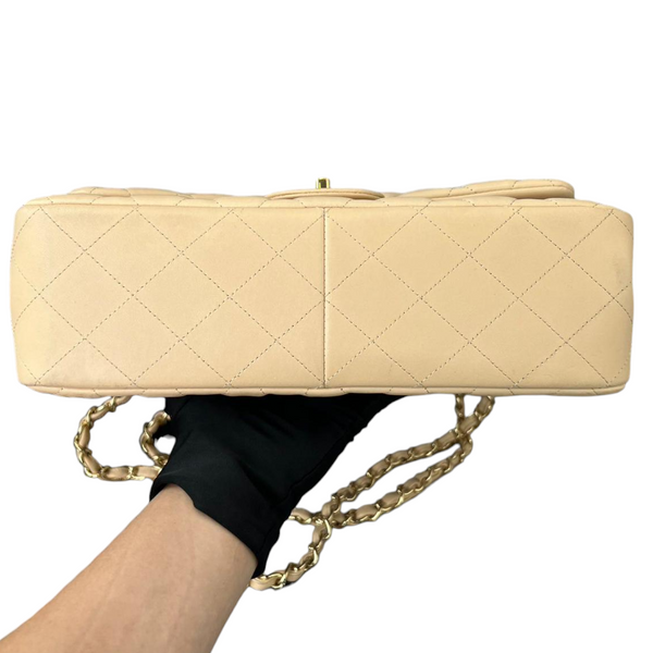 Shiny Distressed Calfskin Quilted Jumbo Double Flap So Black