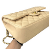 Lambskin Quilted Jumbo Double Flap Beige GHW