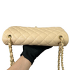 Lambskin Quilted Jumbo Double Flap Beige GHW