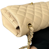 Lambskin Quilted Jumbo Double Flap Beige GHW