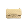 Jumbo Double Flap Beige Lambskin Quilted GHW