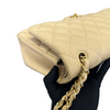 Jumbo Double Flap Beige Lambskin Quilted GHW