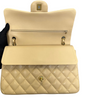 Jumbo Double Flap Beige Lambskin Quilted GHW