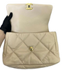 Lambskin Quilted Large Chanel 19 Flap Beige