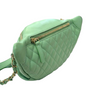 Crumpled Lambskin Quilted Bi Belt Bag Light Green GHW