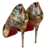 Pigalle Follies Pumps Multicolor Print Patent Leather Size 39