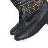 Spiked Rom Chic Flat Boots Leather Black Size 37.5