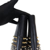 Spiked Rom Chic Flat Boots Leather Black Size 37.5