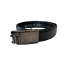 Logo Buckle Belt Leather Black Size 40