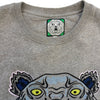 Crewneck Sweatshirt Tiger Embroidered Cotton Grey XL Mens