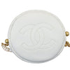 Pearl Drawstring Bucket Mini Calfskin Quilted White GHW