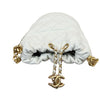 Pearl Drawstring Bucket Mini Calfskin Quilted White GHW