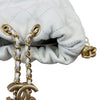 Pearl Drawstring Bucket Mini Calfskin Quilted White GHW