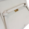 Belt Bag Mini Grained Calfskin White GHW