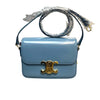 Triomphe Shoulder Bag Shiny Calfskin Light Blue GHW