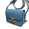 Triomphe Shoulder Bag Shiny Calfskin Light Blue GHW