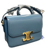 Triomphe Shoulder Bag Shiny Calfskin Light Blue GHW