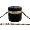 Pearl Bracelet Clutch with Chain Lambskin Black GHW