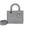 Mini Lady Dior Patent Cannage Stone Grey GHW