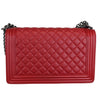 New Medium Boy Flap Calfskin Quilted Red RHW