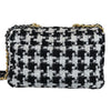 19 Flap Large Ribbon Houndstooth Tweed Black White MHW